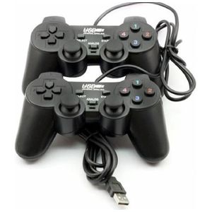 Twin Dual Double Shock Vibration PC Controller Computer / Laptop Game Pads  Joy Pads – Black