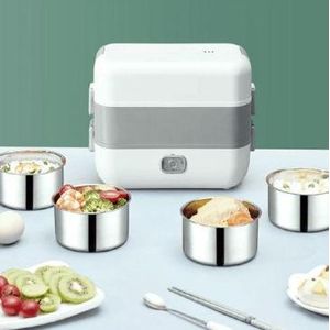 2 Litre Insulated Lunch Box Warmer Heat Boxes Heating Electric Lunch Box USB Electric Heated Lunch Boxes Food Warmer Container Thermal Jar Stainless Steel Car Lunch Box  Pot Bento box Flask Tiffin  Suitable for Schools, Offices -Multicolor