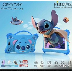 Discover Fire 8 Pro / fire 1 5 Android Kids Educational Tablet 7" 8GB RAM 512GB ROM 8000mah With Simcard slot-multicolor