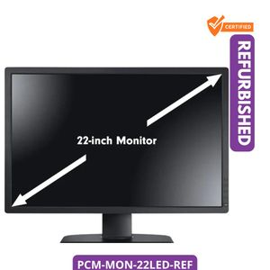 Universal 22-Inch LED Monitor Full HD Display VGA/DVI/DisplayPort for Desktop Computers - Refurbished
