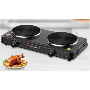 Sokany Double Solid Electric Hotplate - Black