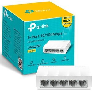 TP-Link LS1005, Unmanaged Fast Ethernet Switch, 5 x 10/100Mbps Ports, Desktop Design, Plug and Play