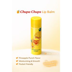 Chupa Chups Lip Balm Pineapple Punch Moisturizing Sweet Candy Flavor Moisturizing Lip Care Tropical Scented Hydrating Balm for Soft Lips Super cute gift idea