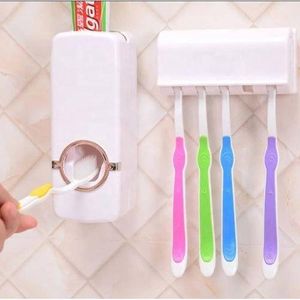 WallWall Mounted Toothbrush Holder And Toothpaste Dispenser - Multicolor