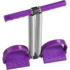 Pull Rope Dual Spring Tension Foot Pedal Sit Up Equipment for Abdominal, Leg Exerciser Tummy Trimmer Sport Fitness Slimming Training Bodybuilding at Home Gym - Blue/Black/Purple.