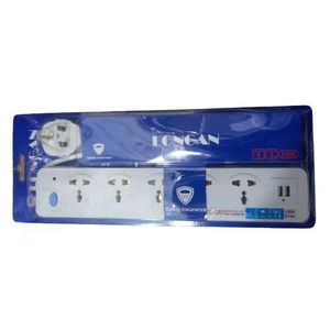 Logan Longan 5 Way Heavy Duty USB  Extension Cable Socket  - White