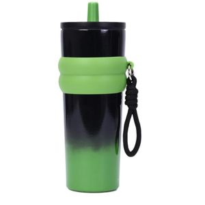 Stainless Steel Insulated Water Bottle - 304 Food Grade, Leak-Proof, Portable with Straw, Keeps Drinks Hot & Cold, Perfect for Outdoor Sports, Unisex (Green, Black).