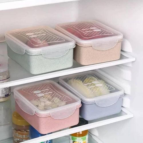 product_image_name-Generic-Plastic Lunch Boxes Fridge Food Container Colorful Microwaveable Lunch Bento Dinner Kids Picnic Home Supply Creative Fruit Storage Box Portable For Picnic School Office Workers - Multicolor-3