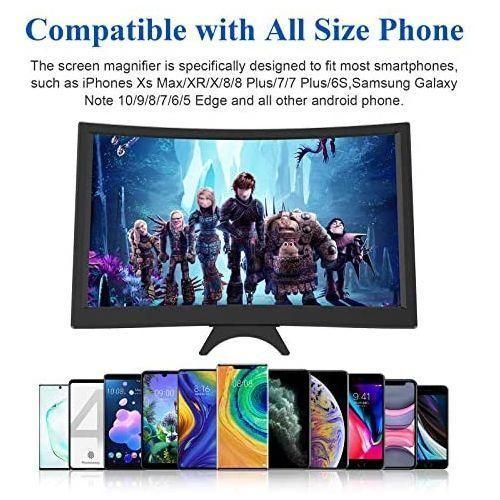 product_image_name-Generic-Curved Magnifier for Cell Phone -3D HD Magnifing Projector Screen, Black.-5