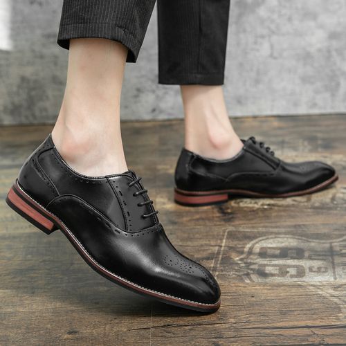 Shop EU 38-45 Pointed Toe Men Dress Shoes Leather Oxfords Formal Shoes ...