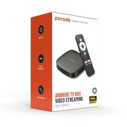 product_image_name-Porodo-Android TV Box 1080P 2GB RAM 8GB ROM Support 4K - Black-2