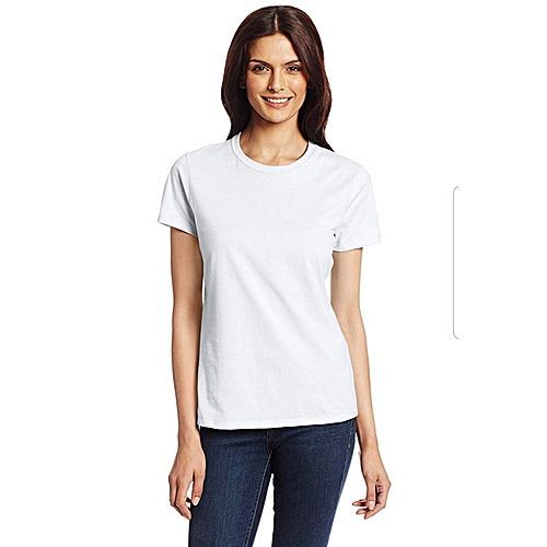 Shop Women's Round Neck T-shirt - White | Jumia Uganda