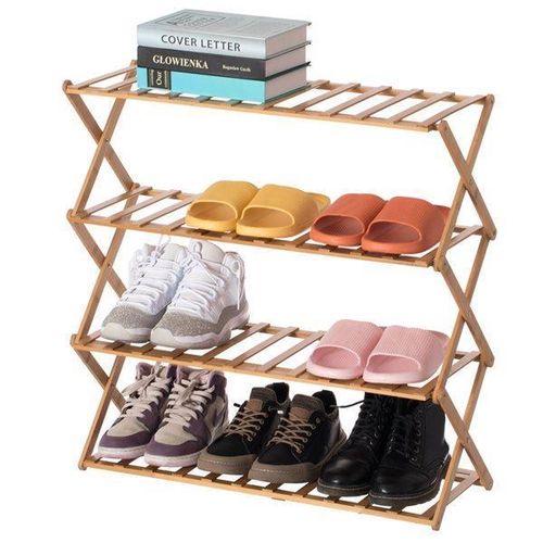 product_image_name-Generic-4 layers bamboo foldable shoe storage rack organizer-1