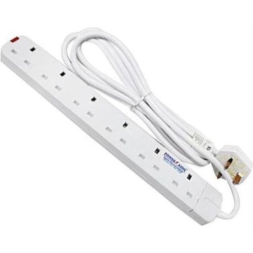 product_image_name-Power-King Original 6 Ways Extension Cable, 3 Meters - White-1