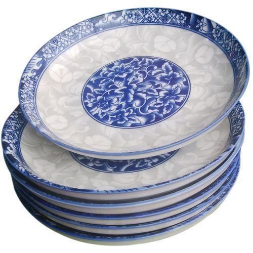 product_image_name-Generic-Set Of 6 Ceramic Dinner Plates – White & Blue-1