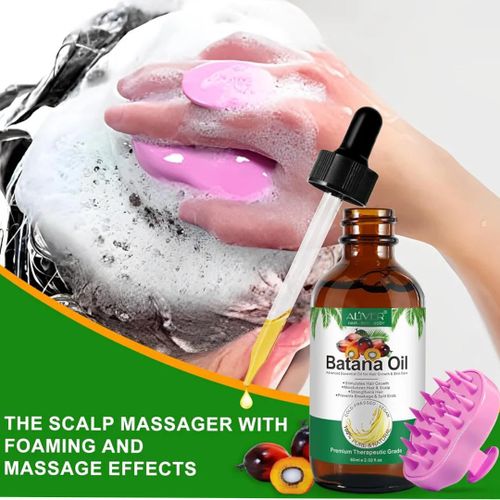product_image_name-Aliver-Batana Oil for Hair 60 ml with Scalp Massage Brush - 60mls*Massage Brush-2