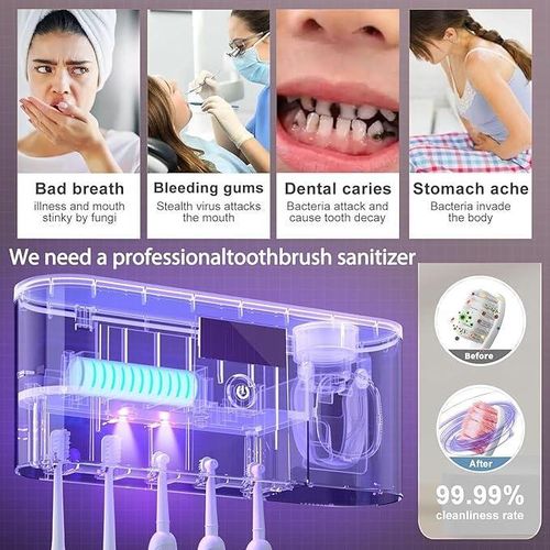 product_image_name-Generic-Smart UV Toothbrush Sanitizer and Automatic Toothpaste Dispenser - Multicolor-5