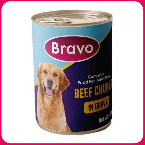 product_image_name-Bravo-Canned Adult Dog Food - Beef Chunks in Gravy 400G-1