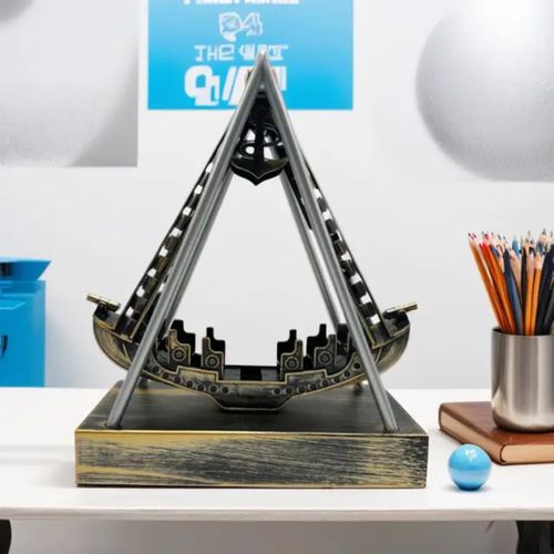 product_image_name-Xion-Desktop Decor Pirate Ship Shape  Perpetual Motion Ornaments Creative Magnetic Chaotic Pendulum -2