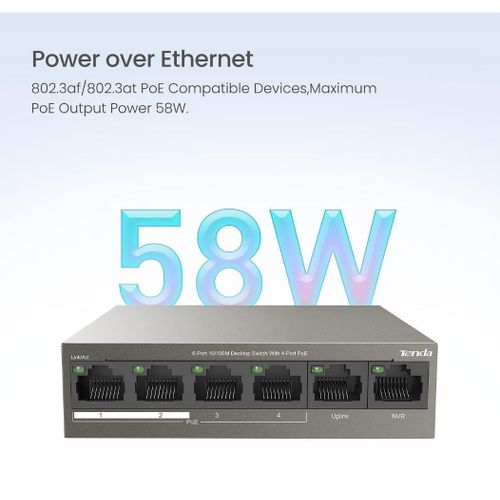 product_image_name-tenda-TEF1106P-4-63W 4 Port POE Desktop switch-black-6