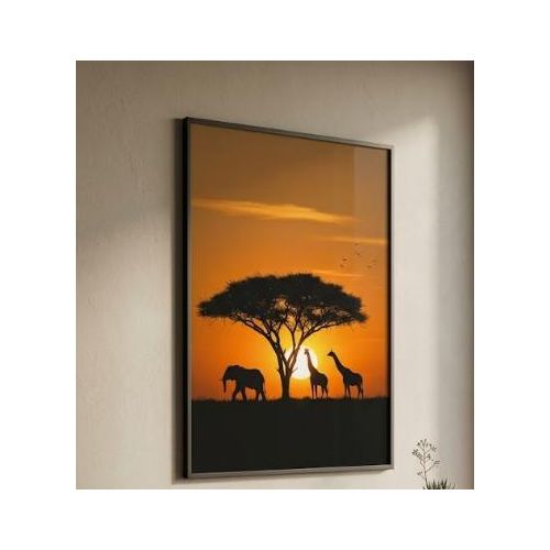 product_image_name-Generic-African Wildlife Sunset Wall Art print wall art piece. - A3 size. -1