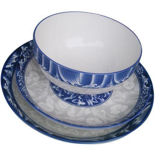 product_image_name-Generic-Set Of 3 Dinner Plates & 3 Soup Bowl - Blue, White-1