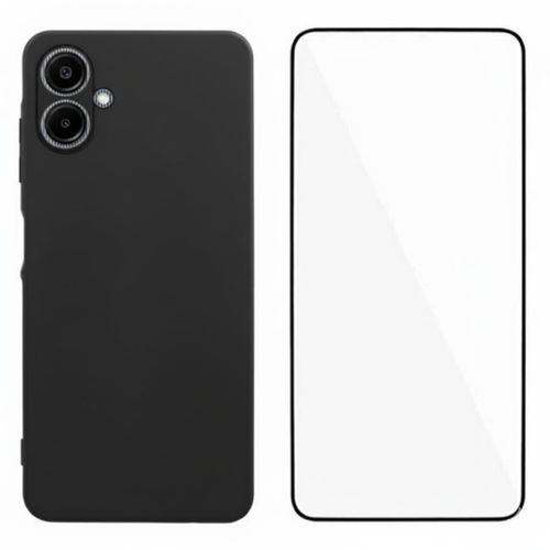 product_image_name-Samsung-Galaxy A07 Silcone Case with Free Tempered Glass Protector, Flexible Soft Silicone Anti-Scratch Shockproof Phone Cover-1