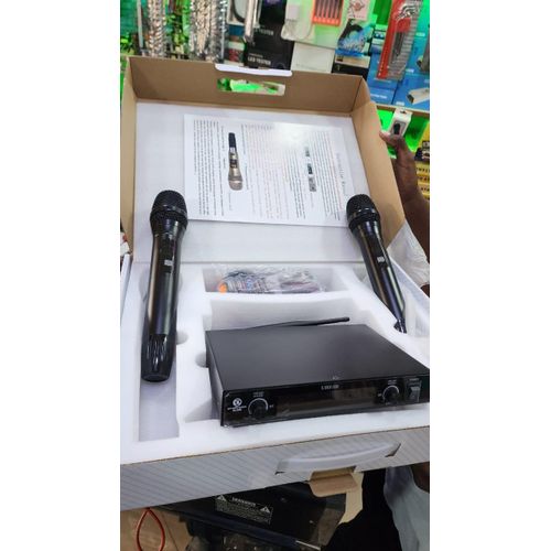 product_image_name-Generic-Wireless Microphone System Dual Channel UHF Cordless Handheld Dynamic Mics with Receiver for Karaoke Party Church DJ Wedding Singing Vlogging-4