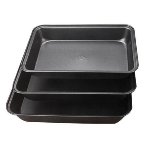 product_image_name-Generic-Baking Deep Baking Pans Set, Rectangle Cake Pan for Oven, 3pcs - Black-2
