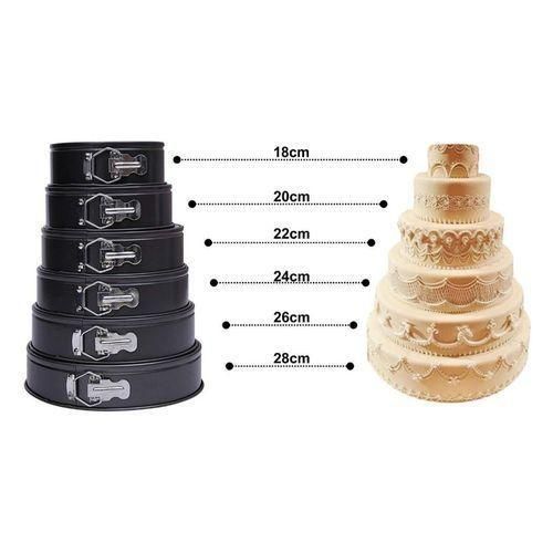 product_image_name-Generic-6 Pieces Of Non-stick Cake Mould Pans - Black.-2