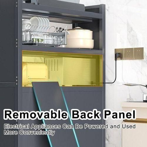 product_image_name-Generic-Modern Kitchen and Appliance Storage Cabinet with Fluted Glass Doors -3