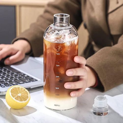 product_image_name-Generic-1000Ml Glass Bottle With Tight Lid Good For Medicine Storage Juice Syrups - Multicolor-2