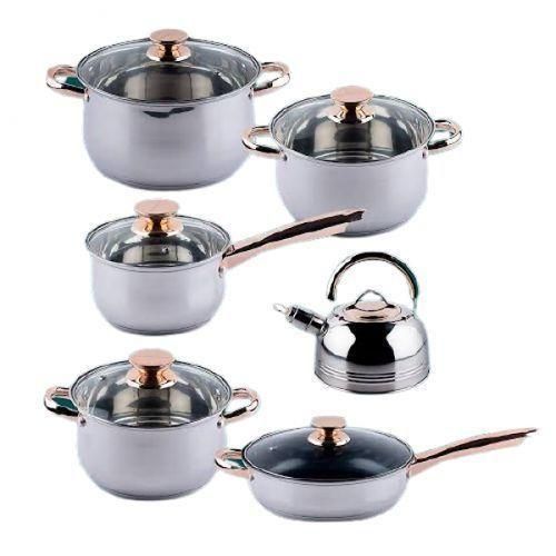 product_image_name-Generic-Luxurious 12pcs Stainless Steel Cookware Dishes,Silver-1
