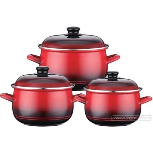 product_image_name-Generic-6 Piece Enamel Saucepans Cookware Set Suitable For Induction Coooker- Multicolor-1