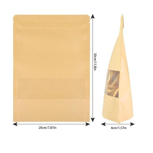 product_image_name-Generic-50 food preservation bags - Kraft paper food bags-1 kg pack-self-sealing food storage bags/refrigerator bags/Kraft paper stand-up pouch（20*30cm）-6