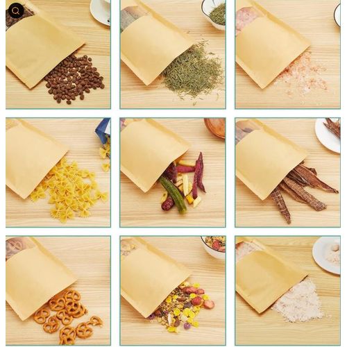 product_image_name-Generic-50 food preservation bags - Kraft paper food bags-1 kg pack-self-sealing food storage bags/refrigerator bags/Kraft paper stand-up pouch（20*30cm）-8