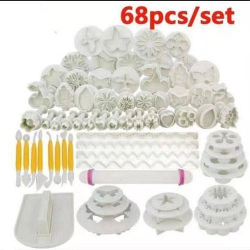 product_image_name-Generic-68 Pcs Cake Baking Decorating Tools Kit Icing Cutters Plunger Moulds, White.-2