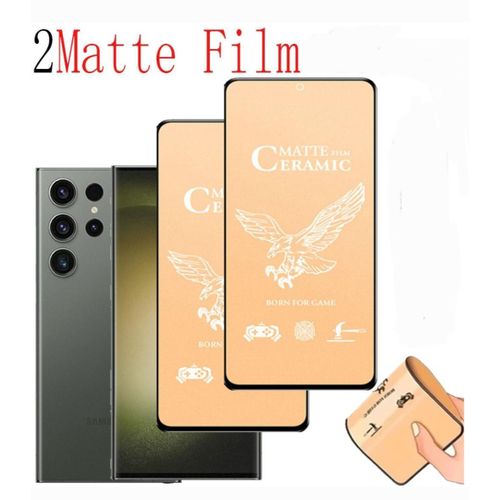 product_image_name-Samsung-2pcs Matte Ceramic Film Tempered Glass For Galaxy S23 Ultra Anti-Scratch Cover Black -1