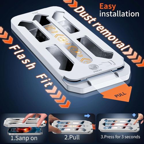 product_image_name-New Case- Pack of 3 for iPhone 16, iPhone 15 (6.1 inches), Tempered Glass, Free from Scratches, 9H Hardness, HD Screen Pretector, Ultra Clear, Ultra-resistant, Easy Installation Tool Included-3