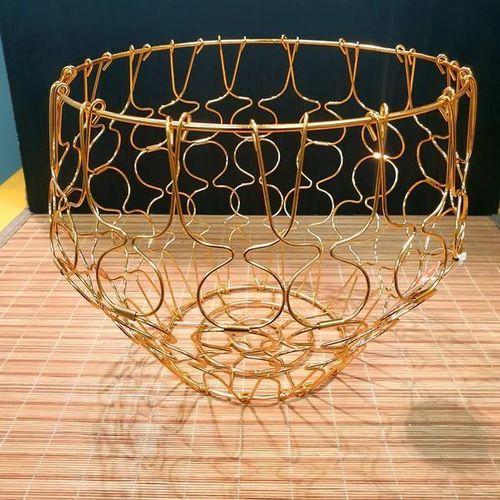 product_image_name-Generic-Fruit Basket Wrought Iron Fruit Basket for Living Room for Household Snack Fruit Plate Modern -1
