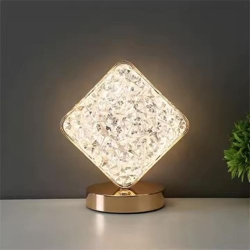 product_image_name-Generic-WOMHOPE Bedside Table Lamp Cordless Rechargeable Battery Operated Long Touch Stepless Dimming 3 Color Modes Nursery Night Light Desktop Lamp Acrylic Crystal (Star Gold)-4