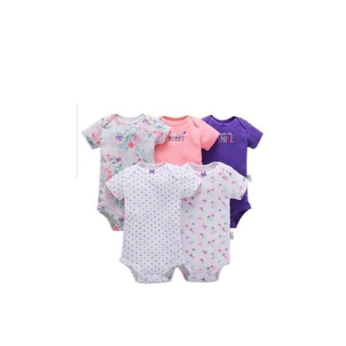 product_image_name-Generic-5Pcs Pack Baby Boy Newborn Short Sleeve Bodysuits - Multiple Designs...-2
