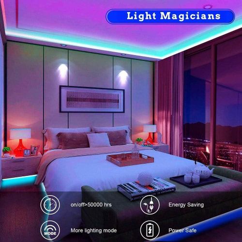 product_image_name-Generic-Smart LED Strip Lights Color Changing 32.8ft/10M Flexible 5050 RGB Led Lights Kit with Remote Easy Installation for TV Backlight Bedroom Multicolor Decoration -5