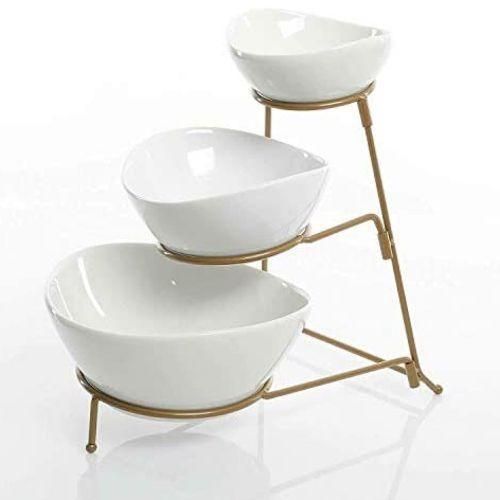 product_image_name-Generic-3 Tier Serving Bowls, DishesWith Gold Stand, Appetizers Party Server Set, White.-3