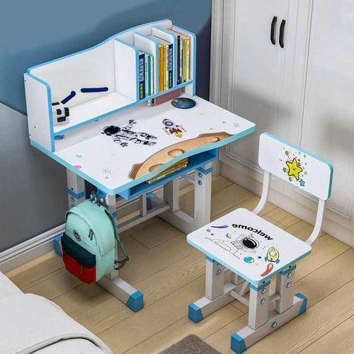 product_image_name-Generic-Adjustable Kids Study Desk And Chair Set Educational Table with Bookshelf Drawer And Ergonomic Design Safe Construction Ample Storage Ideal for Home Learning Nursery Creativity Growing Baby Child-3