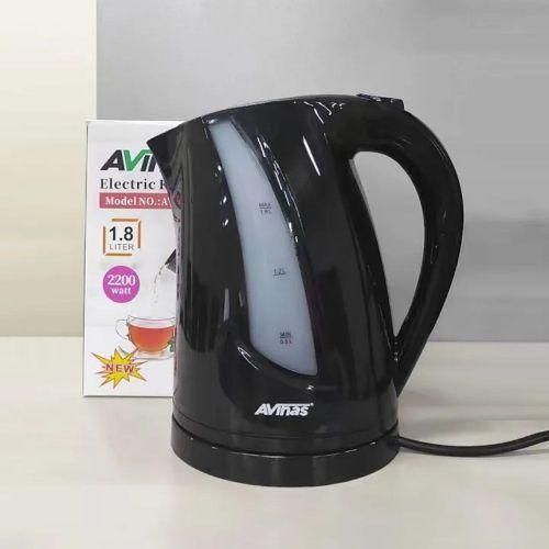 product_image_name-AVINAS-1.8L Automatic Switch Off Cordless Electric Kettle Stainless Steel Base Kitchen Office Water Heating Boiler- Black, Red-2