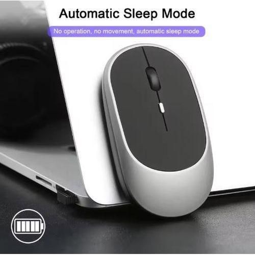 product_image_name-Original-Wireless Mouse Rechargeable Mouse Gamer Dual Modes Bluetooth-compatible 2.4G USB Mute Mice For Laptop Pad Tablet Macbook Mause - GREY-4