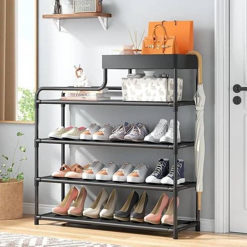 product_image_name-Generic-4 layers  Shoe Tier Shelf Cabinet Rack For  Shoes - Black-1