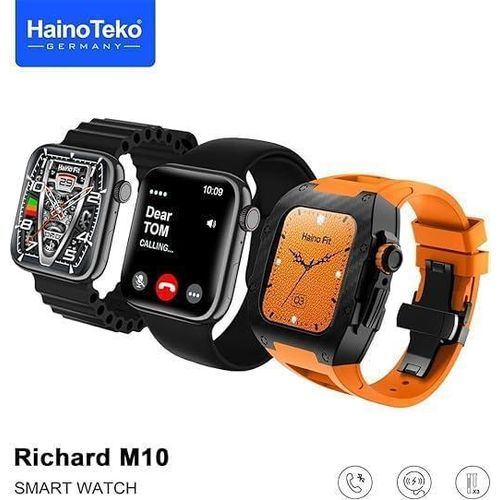 product_image_name-Haino teko Germany-1 Piece Of Richard M10 smart watch with wireless charger 2 pair strap and inbuilt protection case strap for men's and boys -Multicolor-1