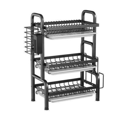 product_image_name-Generic-Three-tier dish drying rack with a water proof metal frame. -4